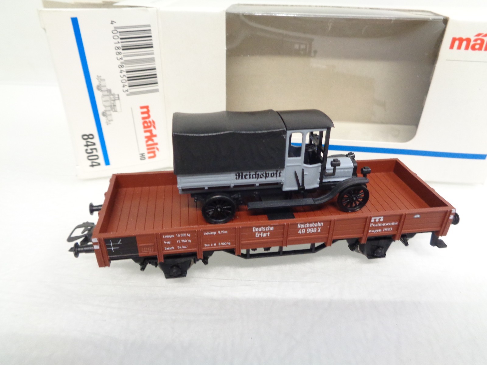 Märklin H0 84504 Niederbordwagen mit LKW Oldtimer in OVP RR4832 – Bild 3