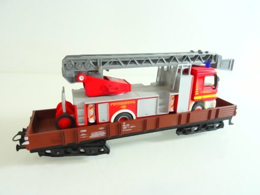 Märklin H0 Flachwagen beladen mit MB Feuerwehr aus 29750 der DB RR2298 o. – Bild 3