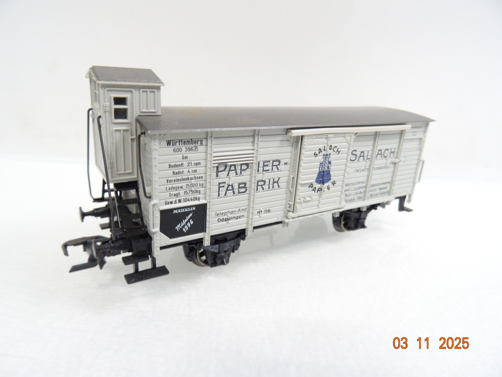Märklin H0 Güterwagen Paper Fabrik Salach RR4330 o.
