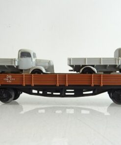 Märklin H0 Niederbordwagen vierachsig mit 2 LKW der DB PR9373 o.