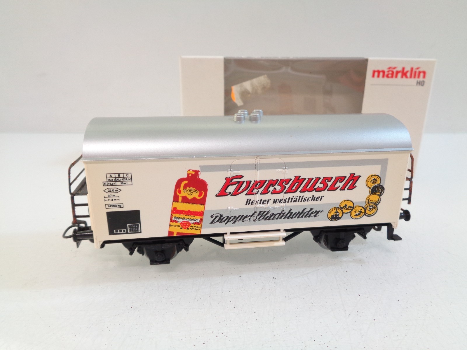 Märklin H0 gedeckter Güterwagen Eversbusch Doppel Wacholder in OVP RR5629 – Bild 3
