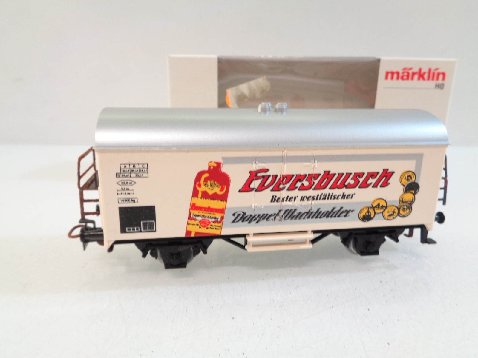 Märklin H0 gedeckter Güterwagen Eversbusch Doppel Wacholder in OVP RR5629