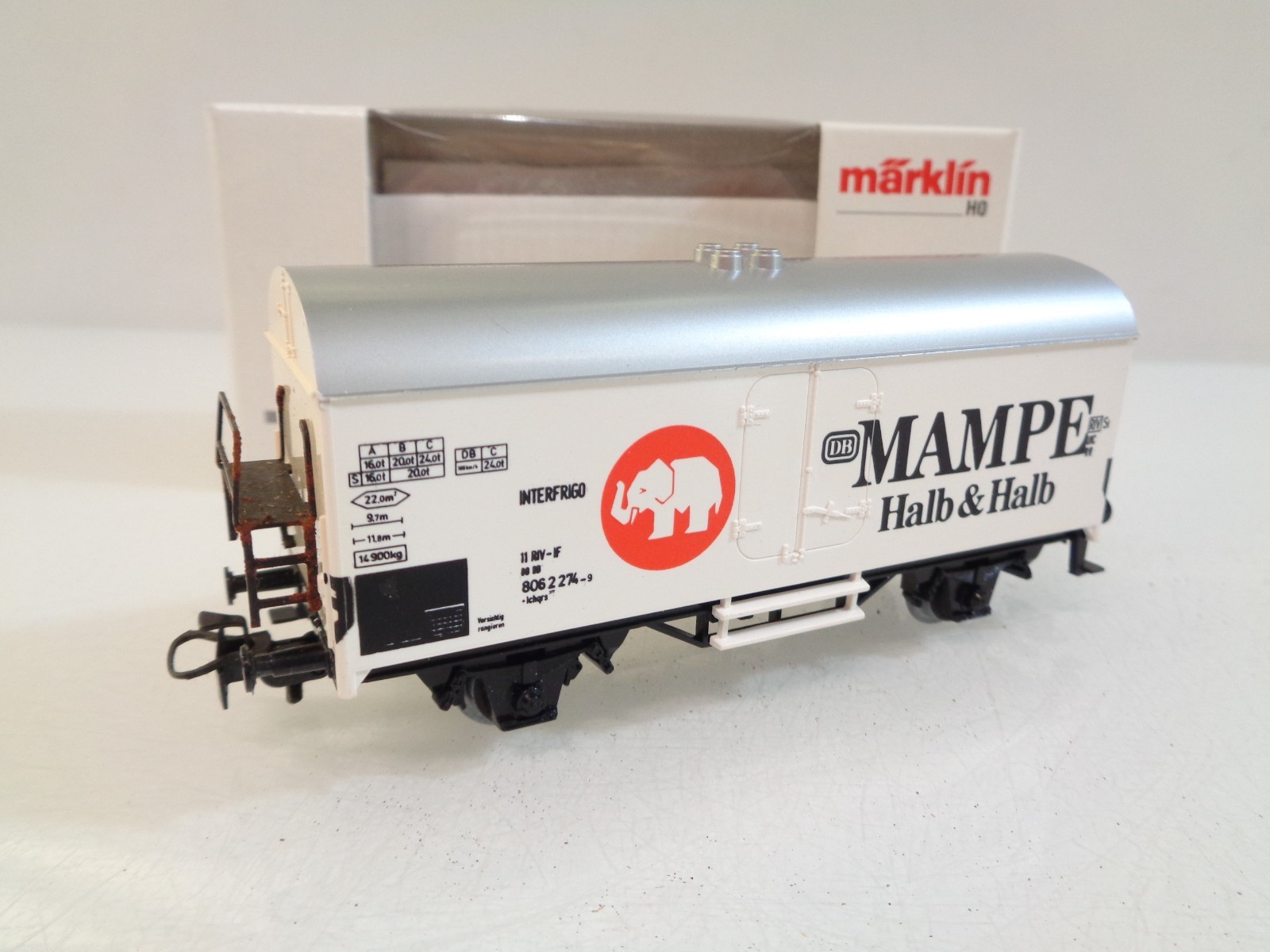 Märklin H0 gedeckter Güterwagen Mampe Halb & Halb in OVP RR5620