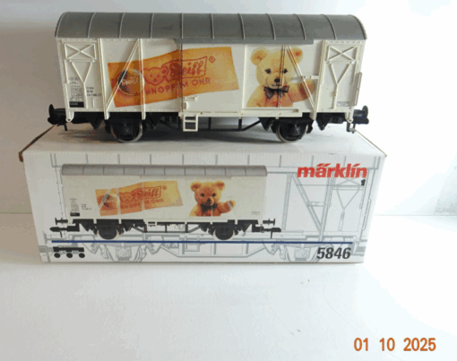 Märklin Spur 1 5846 gedeckter Güterwagen Steiff siehe Foto in OVP PK1207
