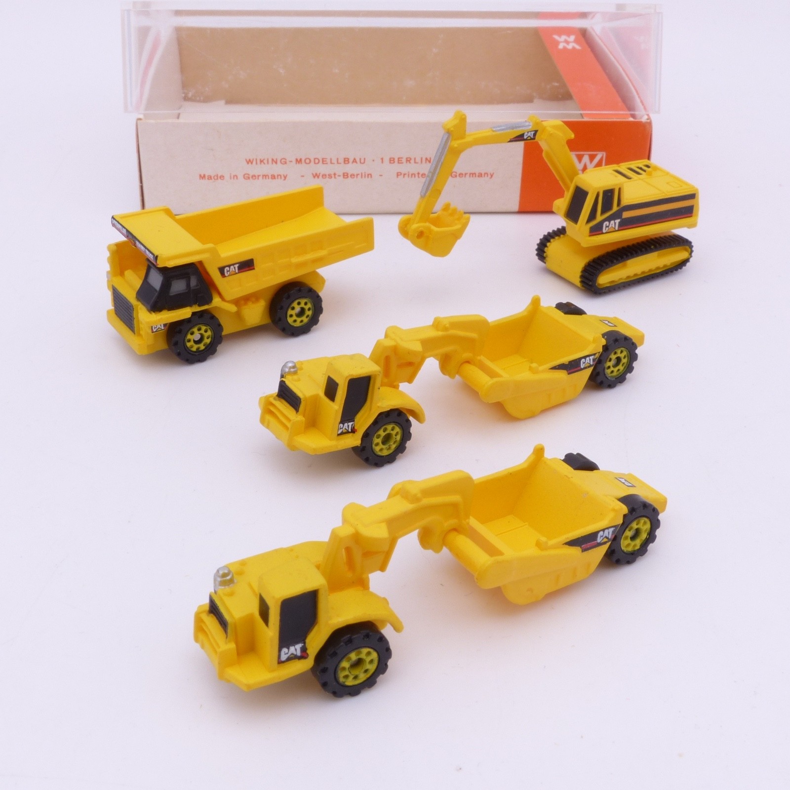 Mattel 1:160 Spur N Konvolut mit 4 CAT Baustellenfahrzeugen in EVP EX8241