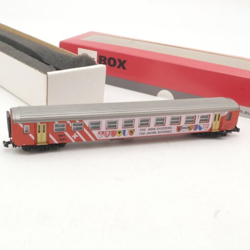 Minitrain N Personenwagen 2. Klasse 700 Jahre Schweiz in Au Box RR3938