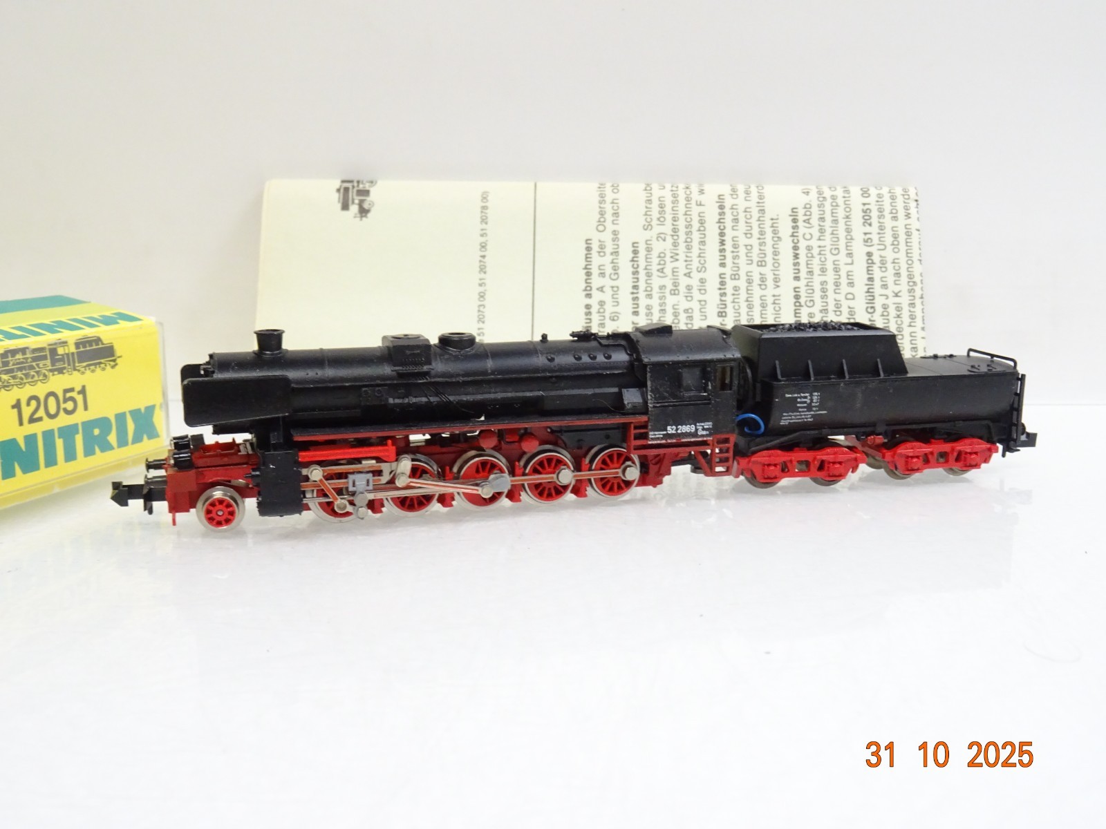 Minitrix N 12051 Dampflok BR 52 2869 der DB in OVP JL4001