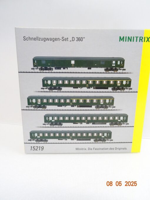 Minitrix N 15219 Schnellzugwagen-Set 5tlg. D 360 neuwertig in OVP JL564 – Bild 3