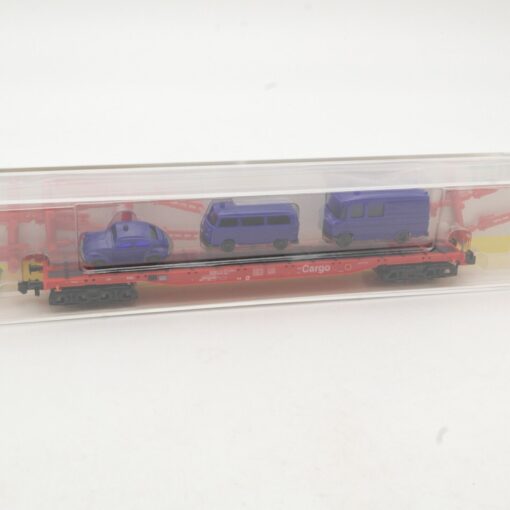 Minitrix N 15233 Rungenwagen mit THW Transporter der DB in OVP QR7933 – Bild 3