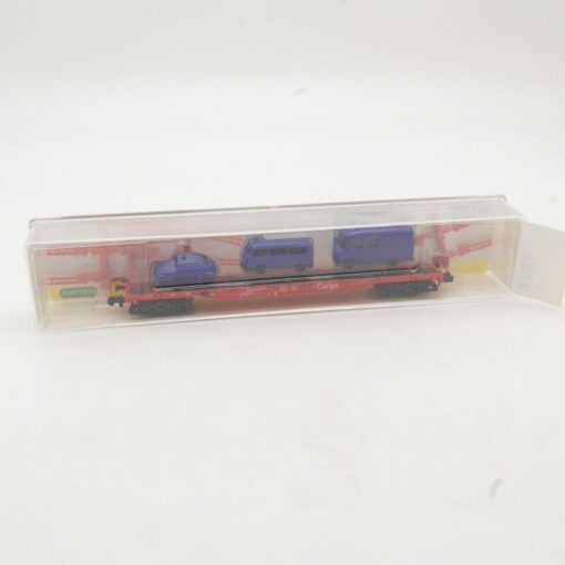 Minitrix N 15233 Rungenwagen mit THW Transporter der DB in OVP QR7933