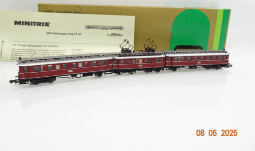 Minitrix N 2994 Elektro Triebwagen-Zug ET 87 der DB in OVP JL594