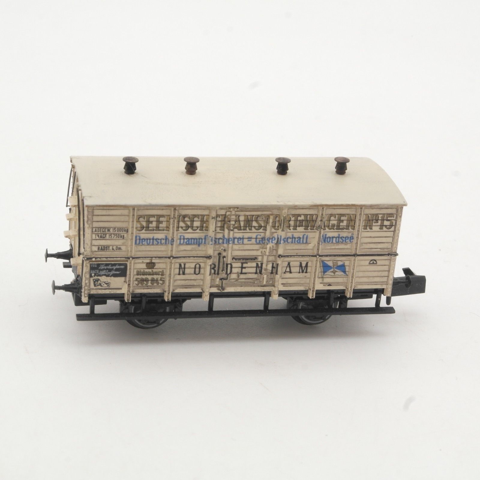 Minitrix N gedeckter Güterwagen Seefisch G 10 O.St.B. RR5042 o.