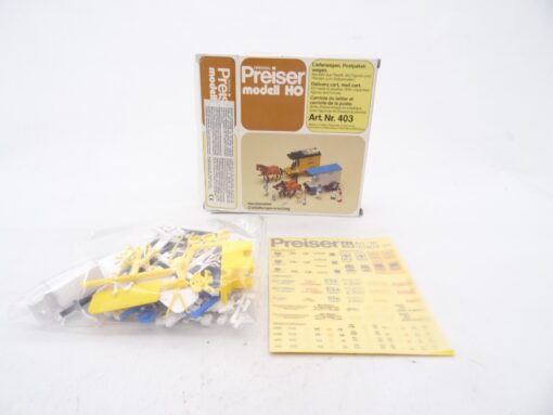 Preiser H0 Bausatz 403 Lieferwagen Postpaketwagen mit Figuren in OVP RR1423 – Bild 3