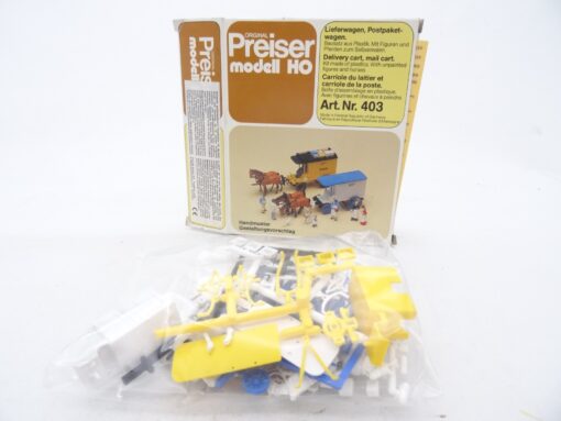 Preiser H0 Bausatz 403 Lieferwagen Postpaketwagen mit Figuren in OVP RR1423