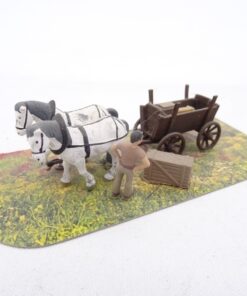 Preiser H0 Gespann mit Anhänger und Figur RR1945 o.