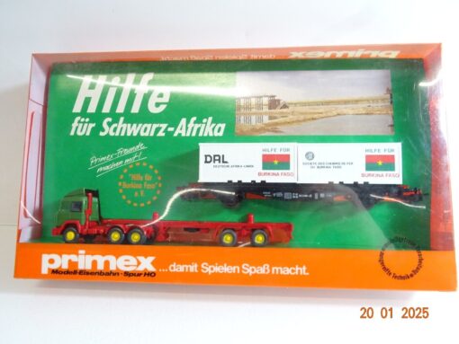 Primex/Märklin H0 4573 Containerwagen LKW Hilfe für Afrika der DB in OVP PR5388 – Bild 3