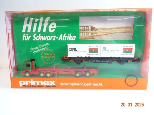 Primex/Märklin H0 4573 Containerwagen LKW Hilfe für Afrika der DB in OVP PR5388