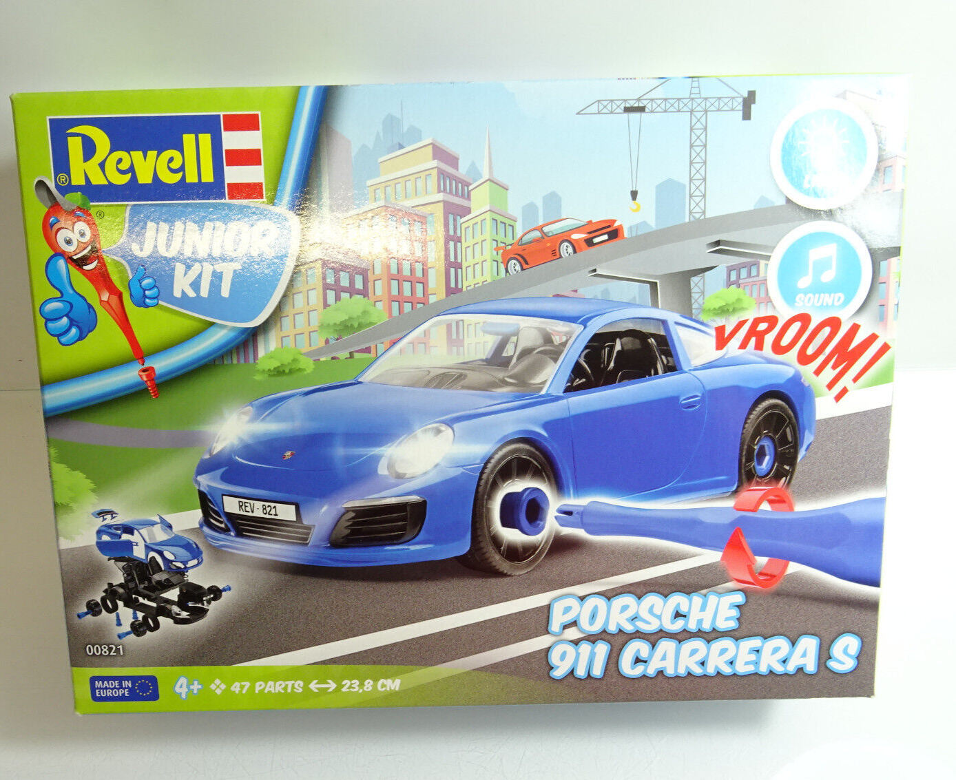 Revell Junior Kit Bausatz 00821 Porsche 911 Carrera S blau in OVP EX3185