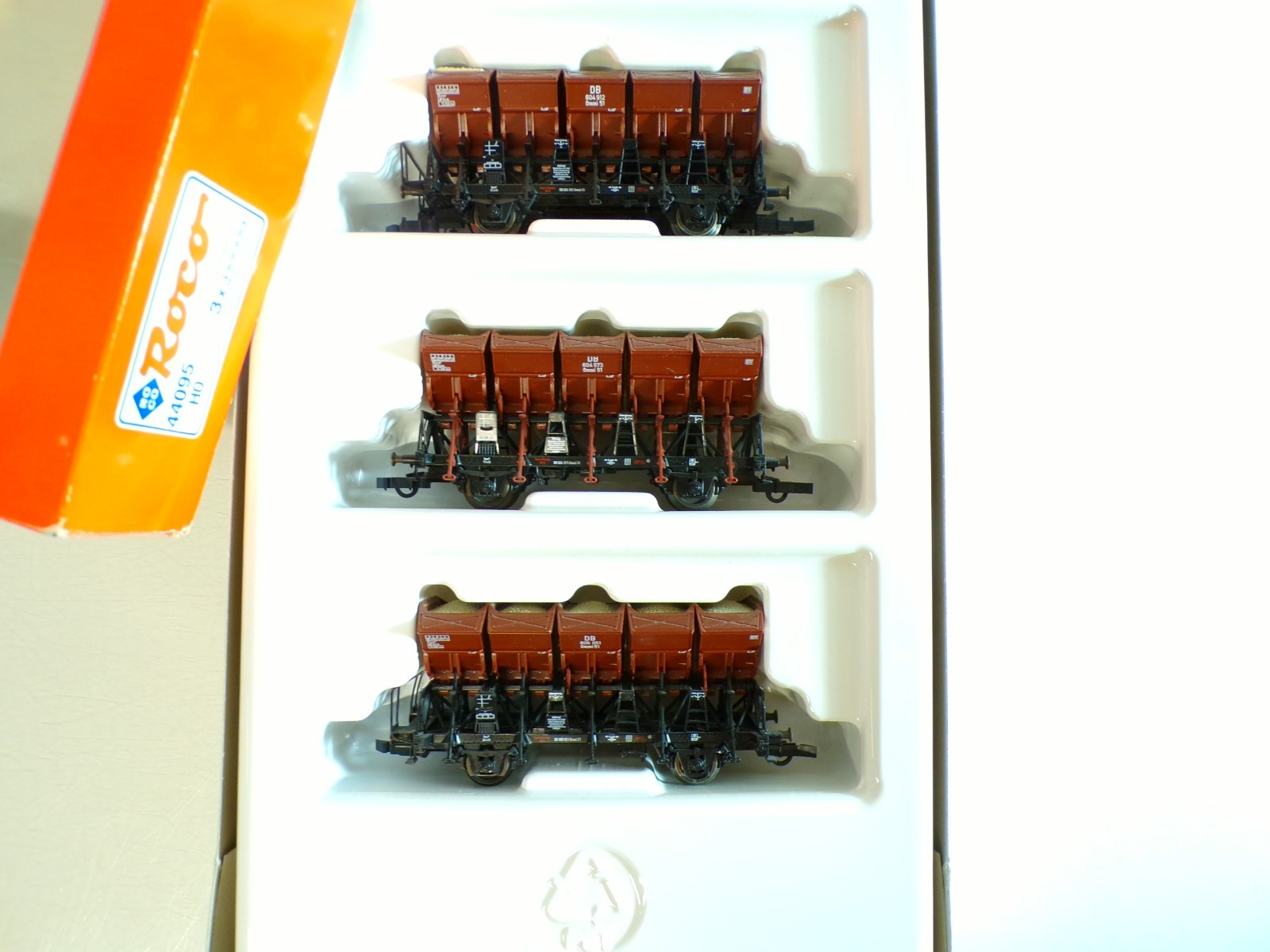 Roco H0 44095 AC Muldenwagen-Set 3 tlg. der DB in OVP für Märklin BH1361 – Bild 3