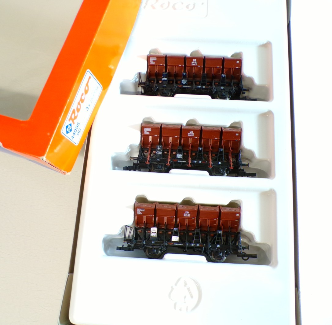 Roco H0 44095 AC Muldenwagen-Set 3 tlg. der DB in OVP für Märklin BH1361