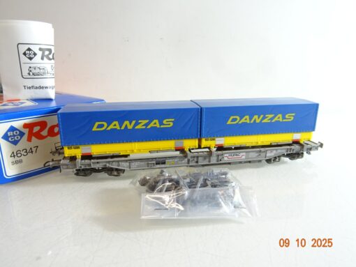 Roco H0 46347 Taschenwagen mit Wechselbrücken DANZAS in OVP RR3815 – Bild 3