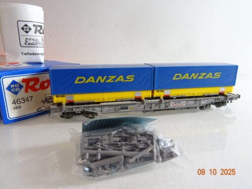 Roco H0 46347 Taschenwagen mit Wechselbrücken DANZAS in OVP RR3815