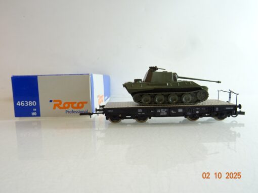 Roco H0 46380 Schwerlastwagen mit Panzer der DB in OVP BH345