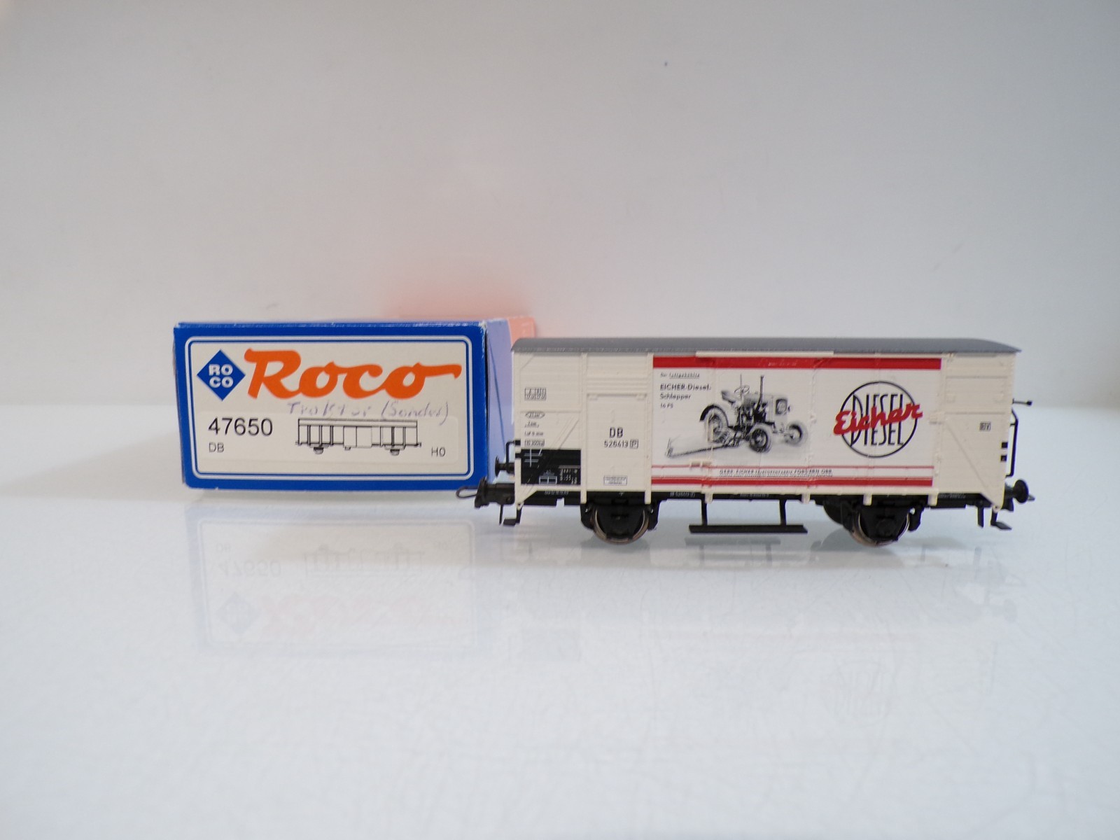 Roco H0 47650 AC gedeckter Güterwagen Eicher der DB in OVP für Märklin BH1896
