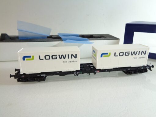 Roco H0 66583 Containerwagen LOGWIN der DB in OVP RR4027 – Bild 3