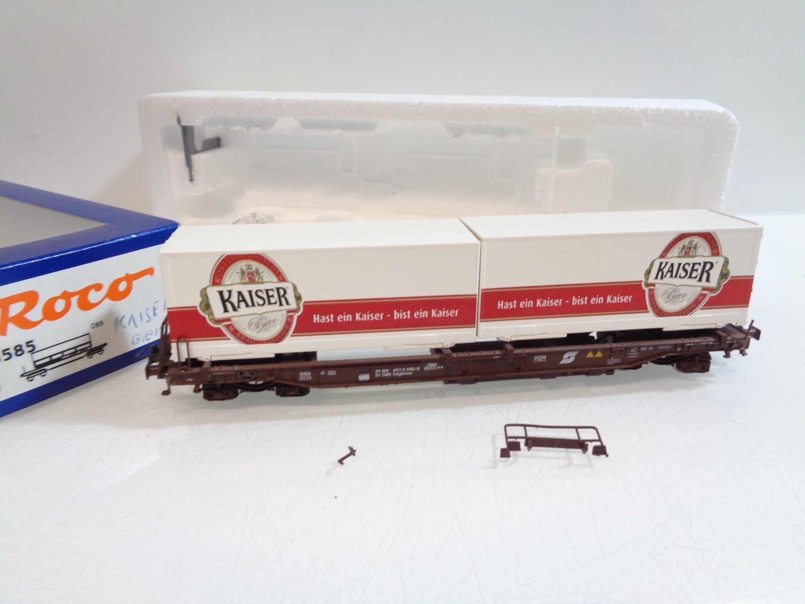Roco H0 66585 AC Taschenwagen mit Container Kaiser, siehe Foto in OVP RR5673 – Bild 3