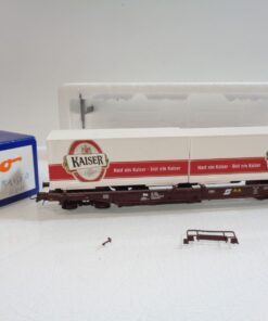 Roco H0 66585 AC Taschenwagen mit Container Kaiser, siehe Foto in OVP RR5673