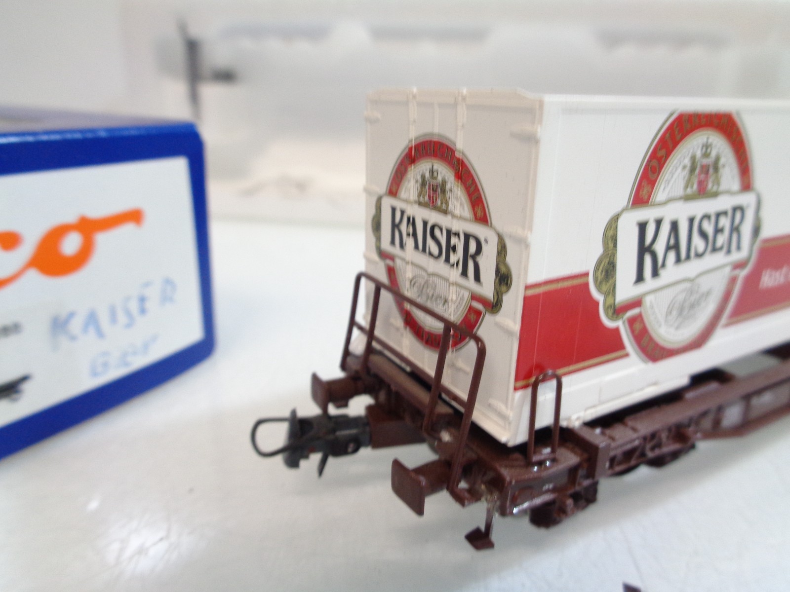 Roco H0 66585 AC Taschenwagen mit Container Kaiser, siehe Foto in OVP RR5673 – Bild 4