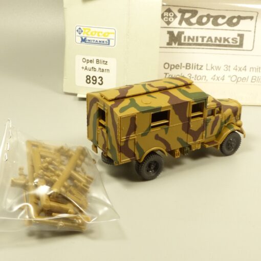 Roco Minitanks 1:87 H0 893 Opel Blitz mit Aufbau getarnt Militär in OVP EX7807 – Bild 3