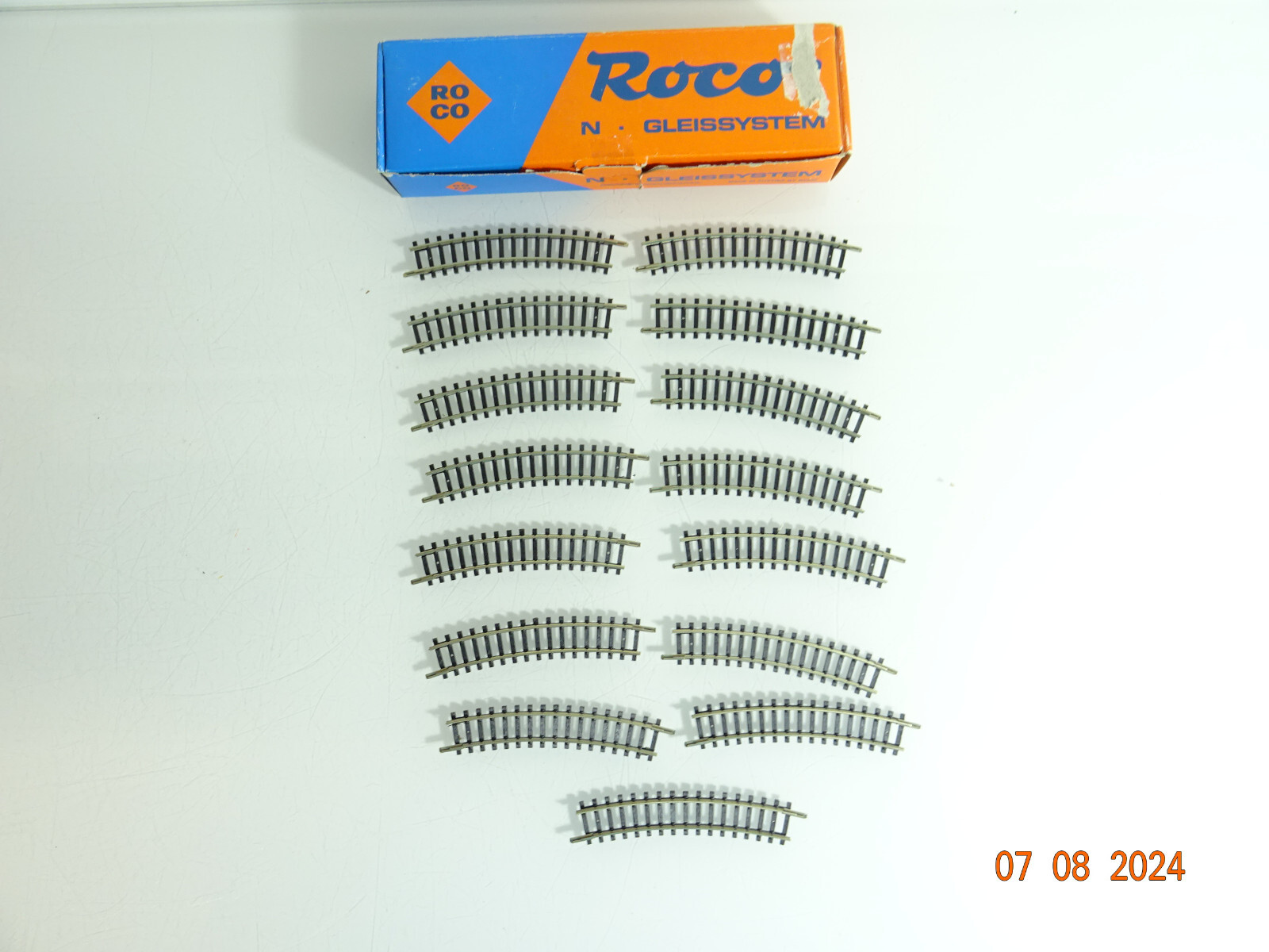 Roco N 22231 Gebogenes Gleis R1 24° 15 Stück in OVP CK2540