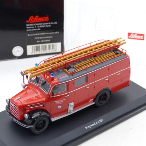 Schuco 1:43 03462 Borgward B 2500 LF 8 Feuerwehr in OVP EX6579