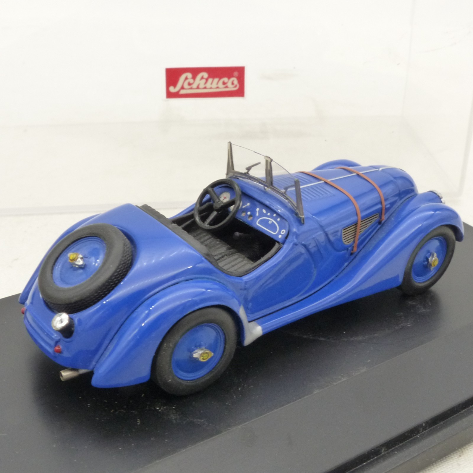 Schuco 1:43 Oldtimer BMW 328 Roadster blau in PC-Box EX8325 – Bild 3