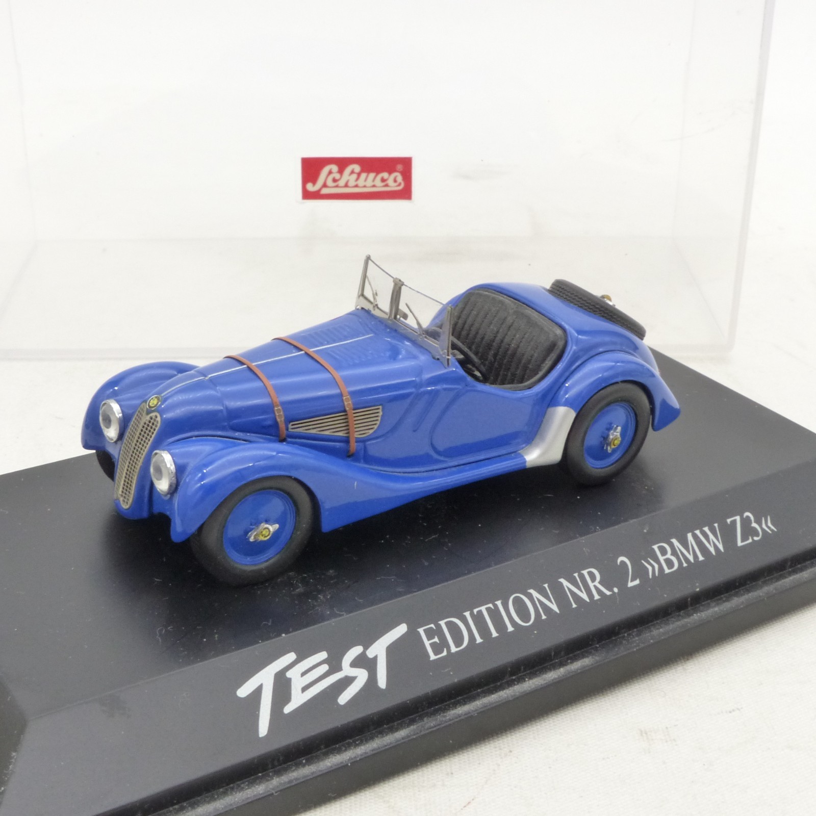 Schuco 1:43 Oldtimer BMW 328 Roadster blau in PC-Box EX8325
