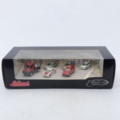 Schuco 1:87 9655 Einsatzfahrzeuge der Feuerwehr + Polizei 6er-Set in OVP EX6650 – Bild 4