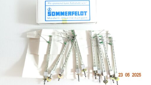 Sommerfeld Spur H0 127 Oberleitungsmasten 10 Stück siehe Foto in OVP CK8533