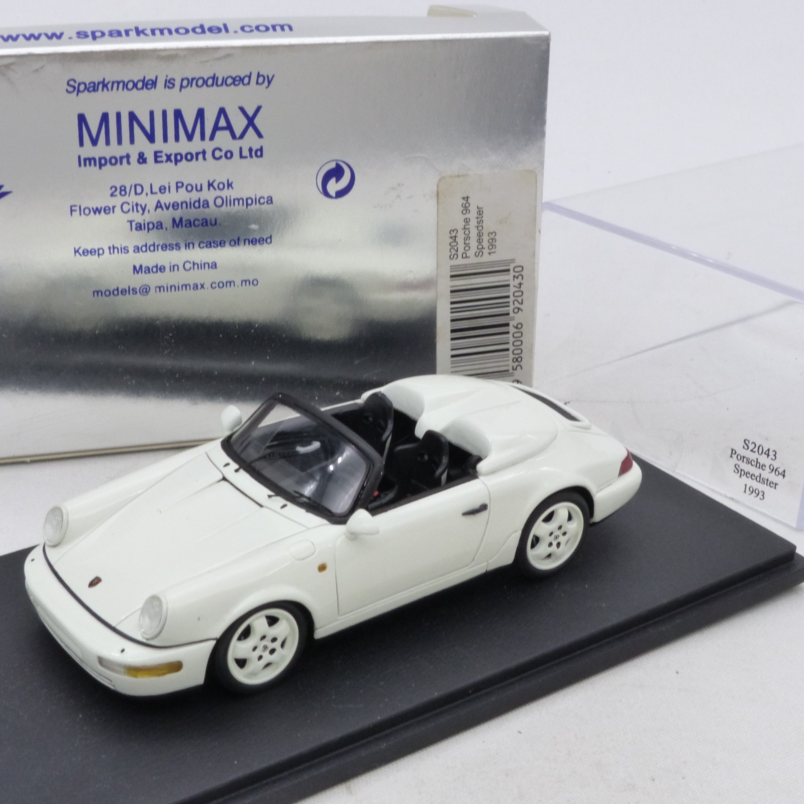 Spark 1:43 S2043 Porsche 964 Speedster 1993 weiß in OVP EX7968