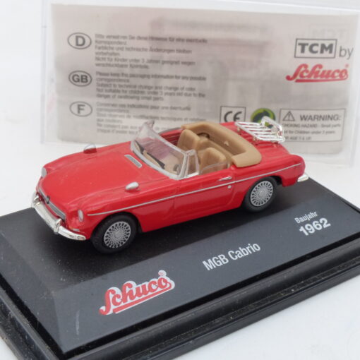TCM by Schuco 1:72 MGB Cabrio Baujahr 1962 rot, in PC-Box EB3420