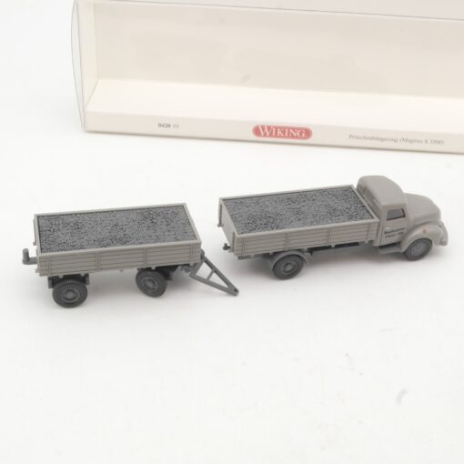 Wiking 1:87 0420 01 Magirus S 3500 Pritschenhängerzug in OVP RR2894 – Bild 3