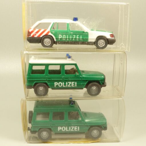 Wiking 1:87 3er-Pack ältere Mercedes Einsatzfahrzeuge der Polizei in OVP EX6021 – Bild 3