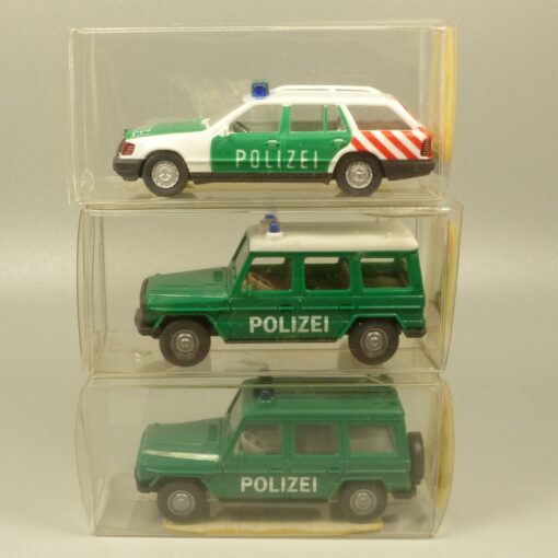 Wiking 1:87 3er-Pack ältere Mercedes Einsatzfahrzeuge der Polizei in OVP EX6021