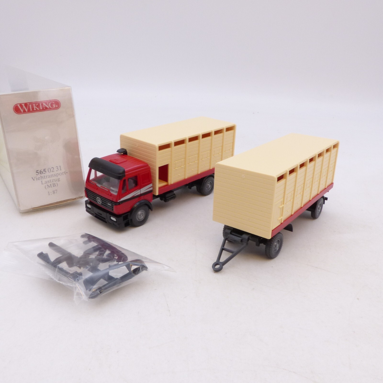 Wiking 1:87 565 02 31 MB Mercedes Benz Hängerzug Viehtransport in OVP RG4012