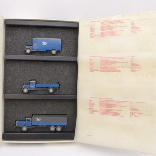 Wiking 1:87 6840641000 Set mit 3 Mercedes Benz LKW Modellen blau in OVP EX4127 – Bild 3