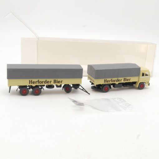 Wiking 1:87 849 02 39 Büssing BS 16 L Pritschen-Lastzug Herforder  in OVP RR3301 – Bild 3