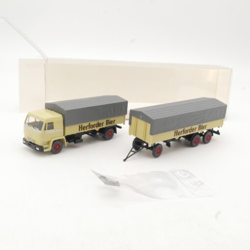 Wiking 1:87 849 02 39 Büssing BS 16 L Pritschen-Lastzug Herforder  in OVP RR3301