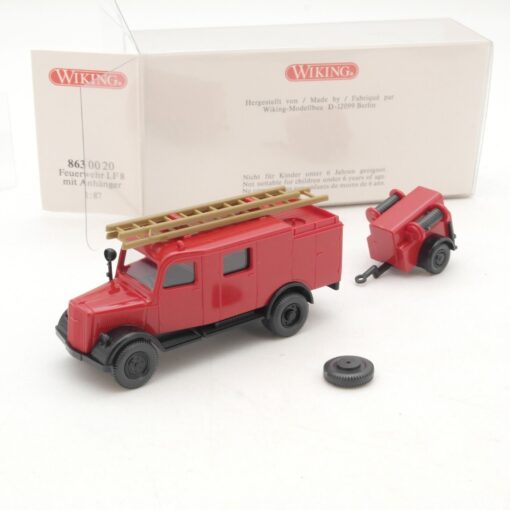 Wiking 1:87 8630020 Feuerwehr LF 8 mit Anhänger in OVP RG8485