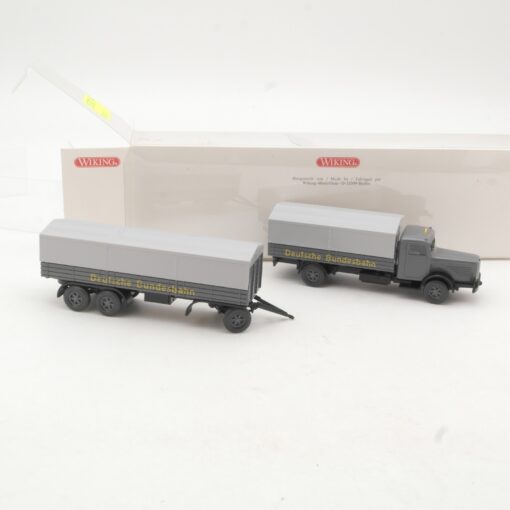 Wiking 1:87 Büssing 8000 Pritschen-Lastzug Deutsche Bundesbahn in OVP RR3616 – Bild 3